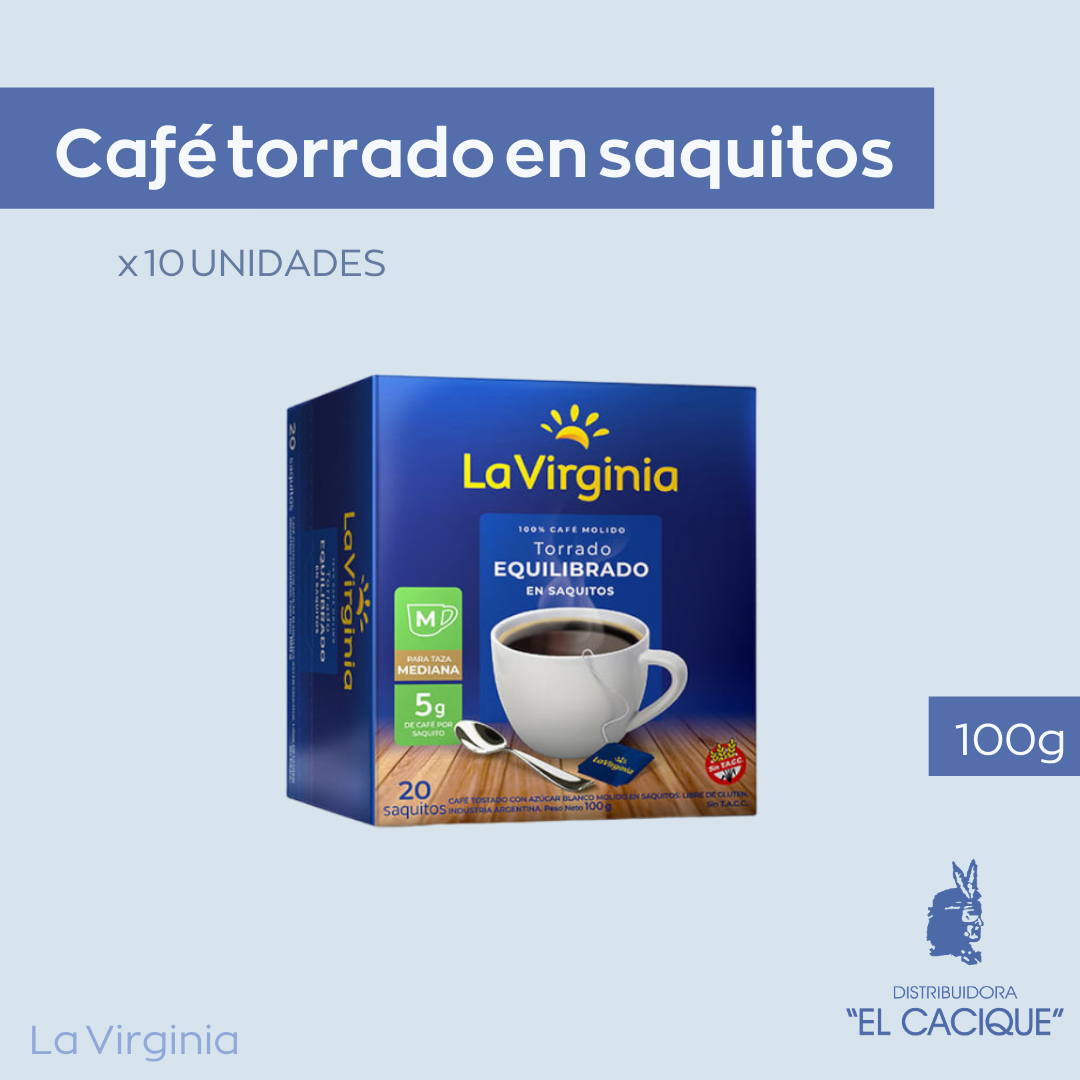 CAFE SAQUITOS TORRADO  LA VIRGINIA x 20